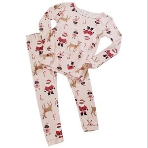 K1287 * Carter's African American Santa Pajamas 2 Piece Set Pink Size 3T